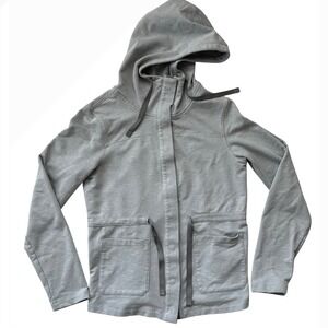 The North Face Womens‎ XS Gray Zip Up Hoodie Jacket Button Up Drawstring Pocket